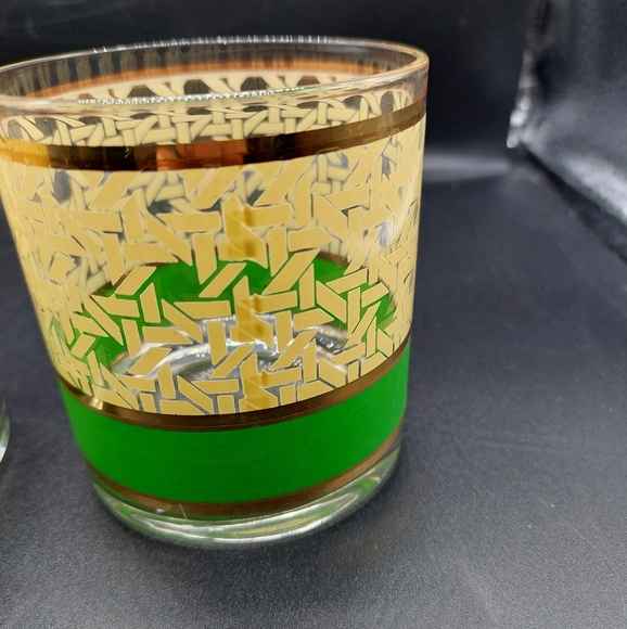 Vintage George Briard ART DECO Gold Painted Old Fashion Glasses Barware MCM - Picture 5 of 10